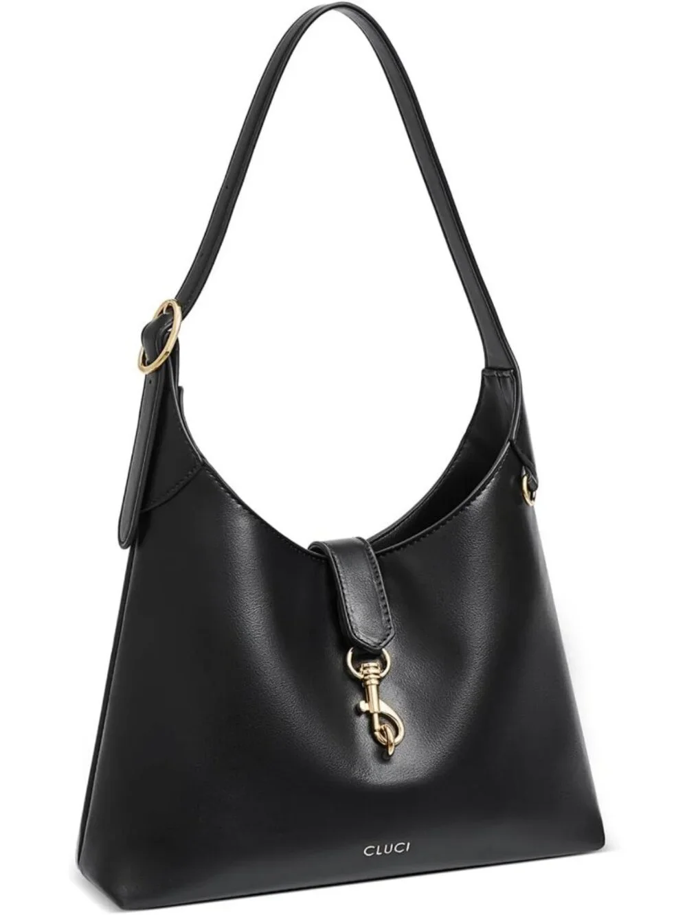 Soft Vegan Leather Hobo Bag, Lightweight Slouchy Shoulder Purse with Adjustable